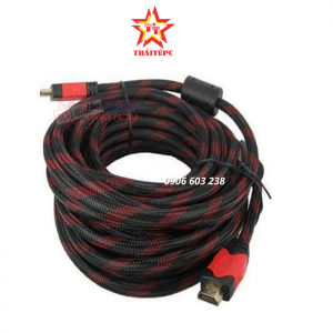 Dây cáp tín hiệu 2 đầu HDMI YH-16 chuẩn 1.4 chống nhiễu 30M (Đen phối đỏ)