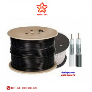 Cáp camera + dây nguồn Watashi RG59+2C WCP 083 - Cuộn 305M (đen/trắng)