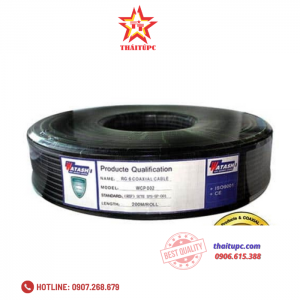 Cáp camera + dây nguồn Watashi RG6+2C WCP 042 / WCP 072 200m (đen)