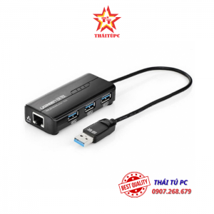 BỘ CHUYỂN USB 3.0 TO LAN 1GBPS + HUB USB 3.0 3 CỔNG UGREEN 20265