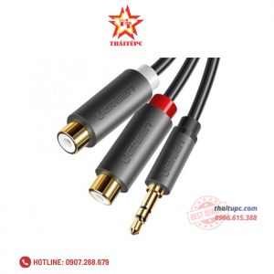 Cáp Audio 3.5mm to 2RCA Âm Cao Cấp Ugreen 10547 20cm