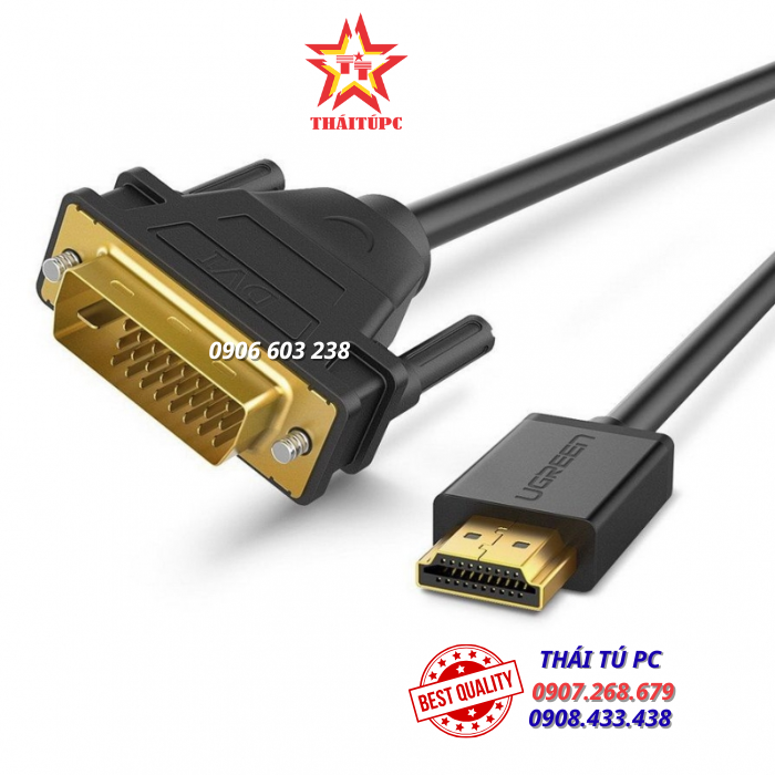 CÁP CHUYỂN ĐỔI HDMI SANG DVI DÀI 1M UGREEN 30116 CAO CẤP CÁP CHUYỂN ĐỔI HDMI SANG DVI DÀI 1M UGREEN 30116 CAO CẤP
