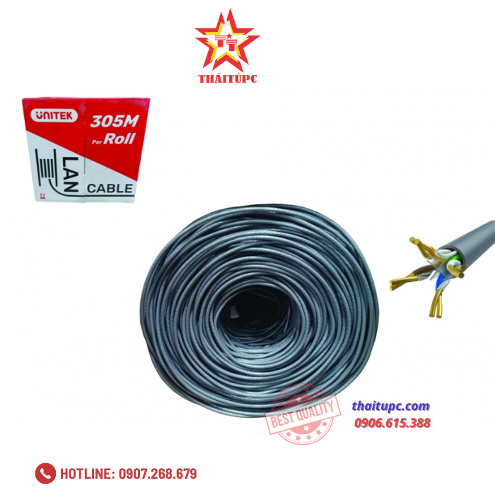 Cáp mạng UTP Cat6 305m Unitek C18130AGY XÁM Cáp mạng UTP Cat6 305m Unitek C18130AGY XÁM
