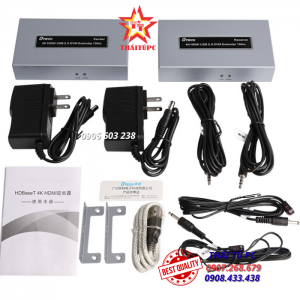 Bộ nối dài HDMI USB KVM sang Lan 100m Dtech 7051