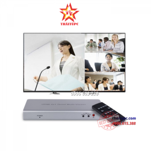Multi HDMI 4 ra 1 Dtech DT 7056A + remote, full HD (xem 04 hình trên 01 màn hình)