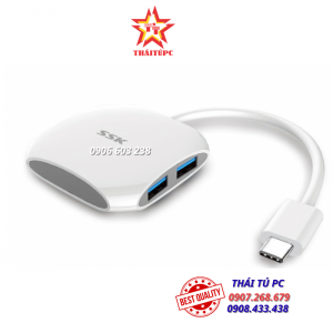Bộ chia OTG typeC ra 4 cổng USB 3.0 SSK SHU810 hỗ trợ đa thiết bị cùng lúc - tốc độ 5Gbps (Trắng)